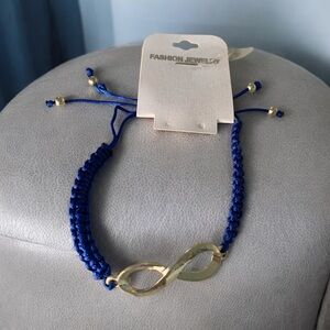 Fashion Jewelry Blue and Silver Infinity Bracelet